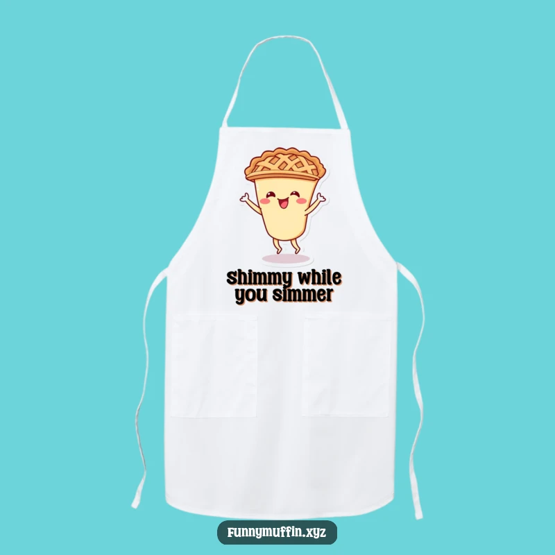 Funny Pie Shimmy Apron: Cook Up Fun with a Cheerful Lattice Crust Character