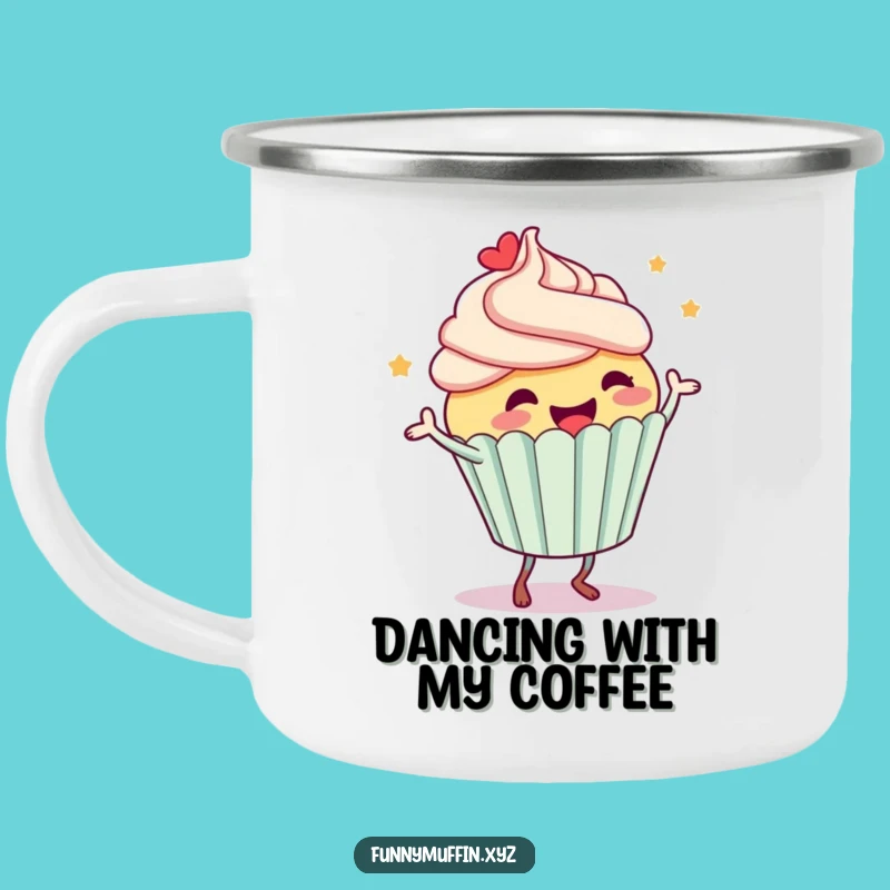 Funny Cupcake Dance Camping Mug: Adventure with a Side of Laughter!