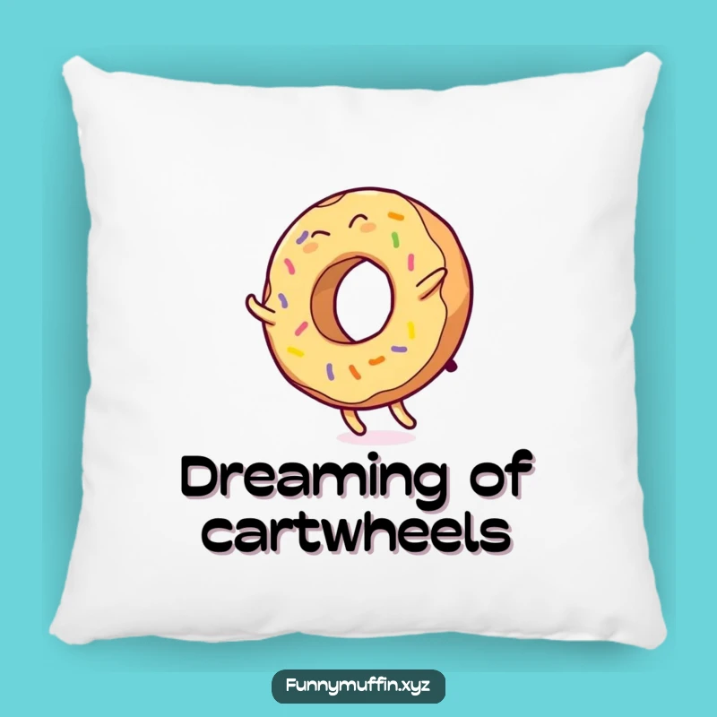 Funny Donut Cartwheel Pillow: Cuddle Up with a Giggle!