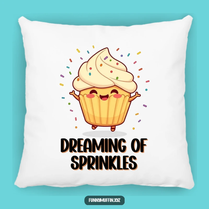 Funny Muffin Sprinkle Pillow: Cozy & Cheerful!