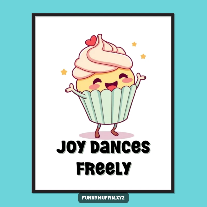 Funny Cupcake Dance Digital Art Print: Instant Joy for Your Walls!