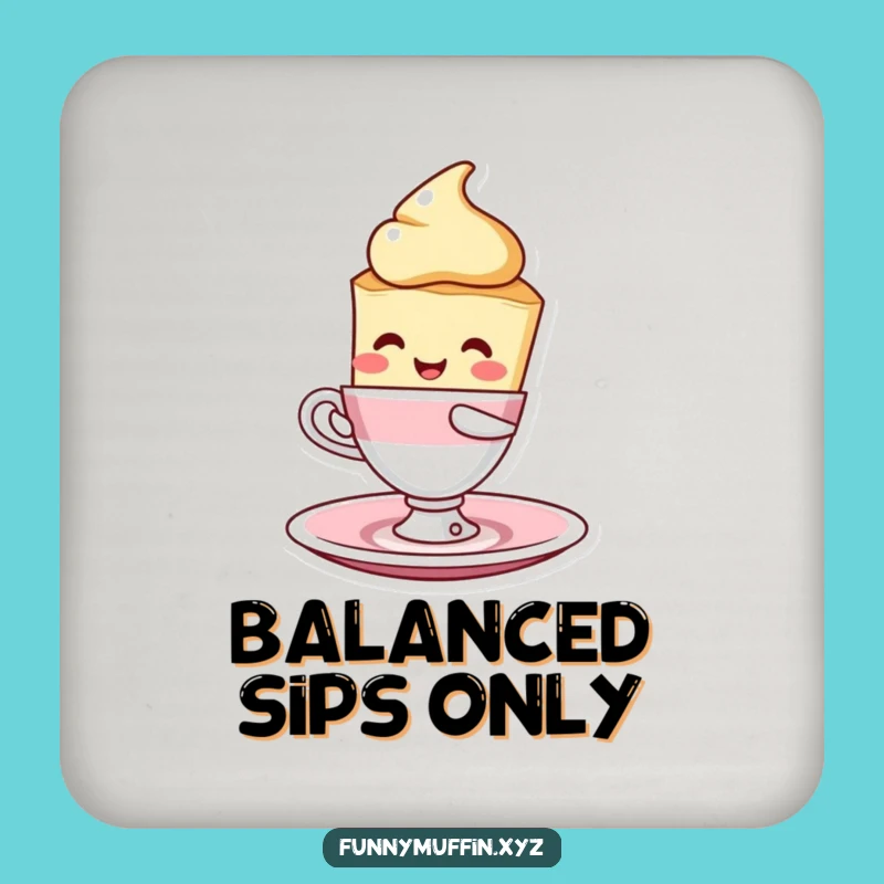 Funny Scone Balancing Act Coaster - Protect Surfaces with Sweet Charm