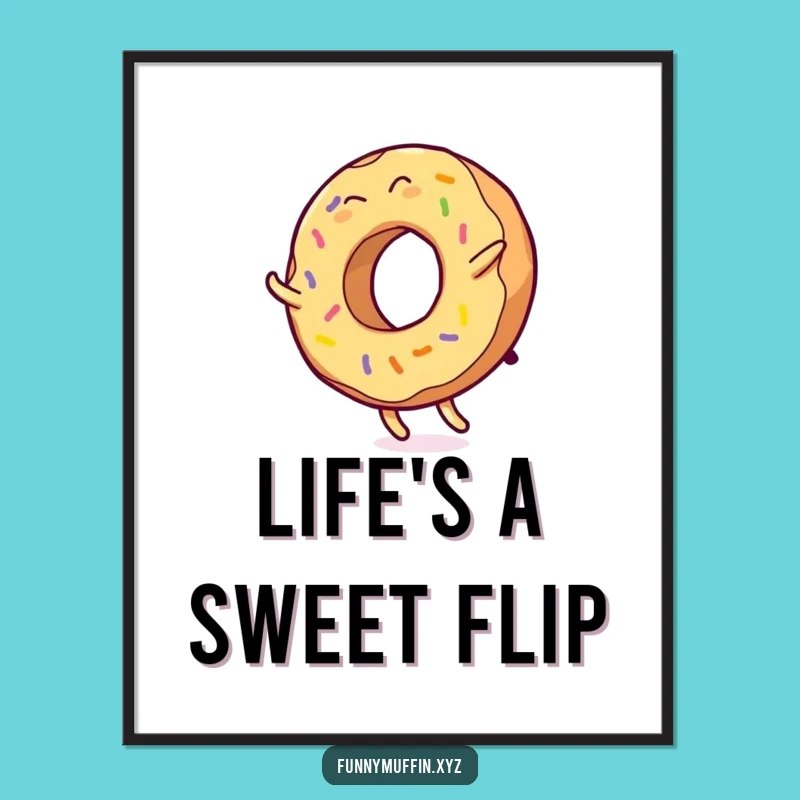 Funny Donut Cartwheel Poster: Decorate with Delicious Humor!