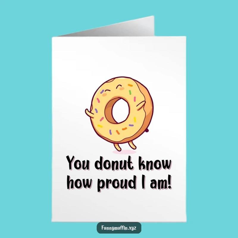 Free Printable Congratulations Card: Giggling Donut Cartwheel Success Download