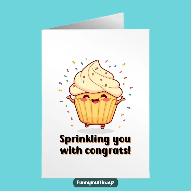 Free Printable Congratulations Card: Spinning Muffin Funny Downloadable Gift for Joy