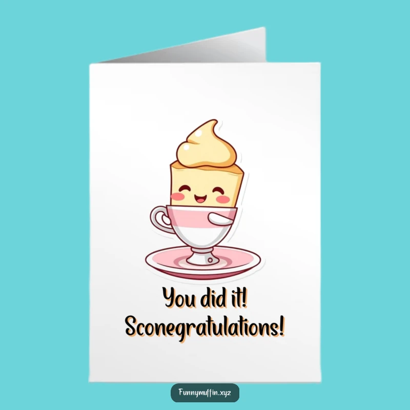 Free Printable Congrats Card: Scone Character's Balancing Act for Your Big Win!