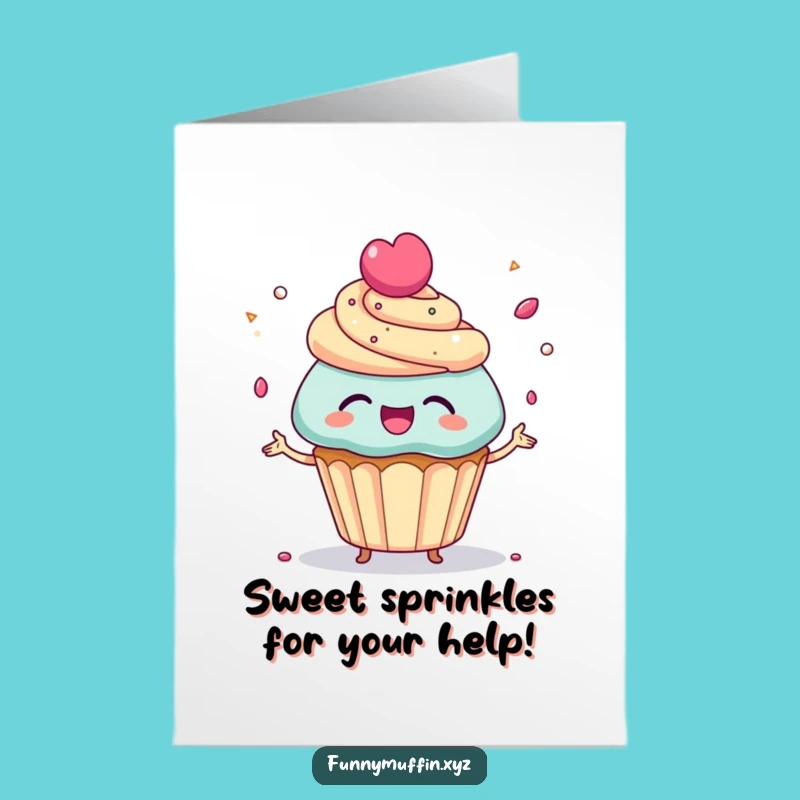 Free Printable Thank You Card: Cupcake Sprinkles Thanks Funny Downloadable Gift