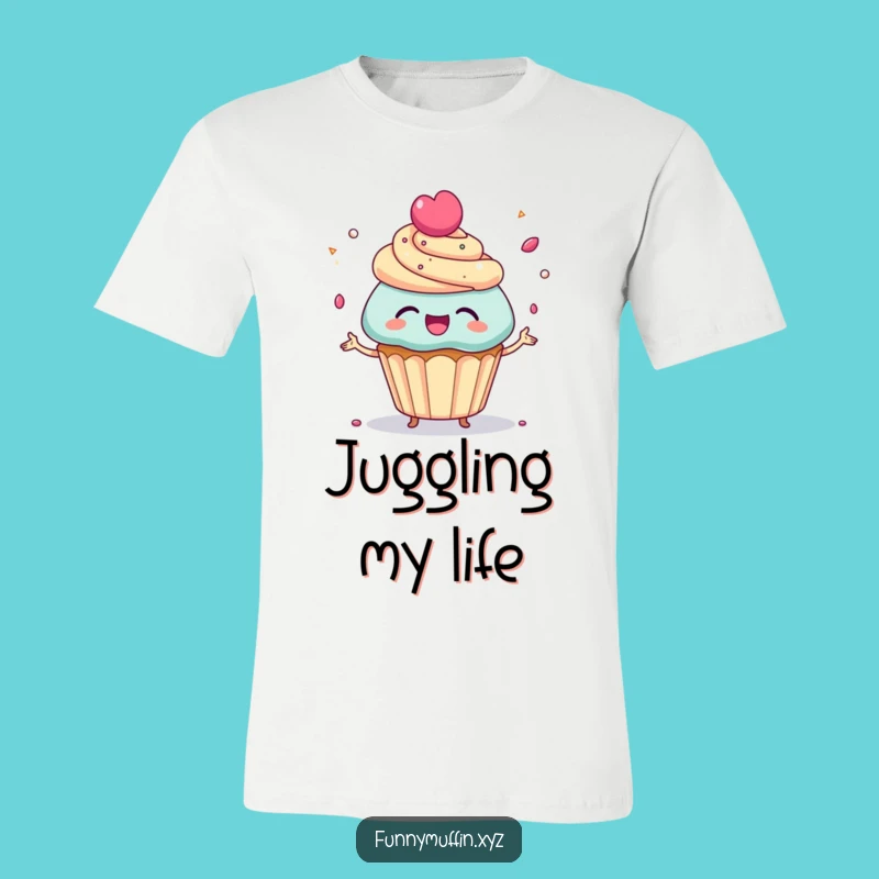 Funny Cupcake Juggling T-Shirt - Delightful & Playful Gift!